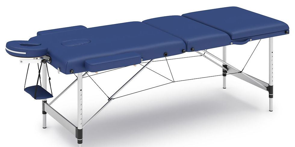 Massageliege 3-Zonen Alu blau