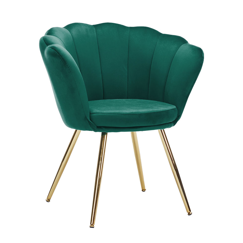 Sessel Samt SHELLY grün/gold