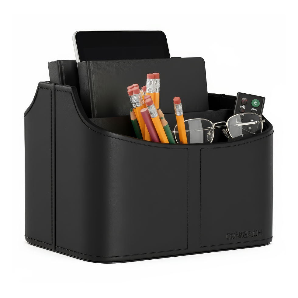 Schreibtisch Organizer Leder schwarz