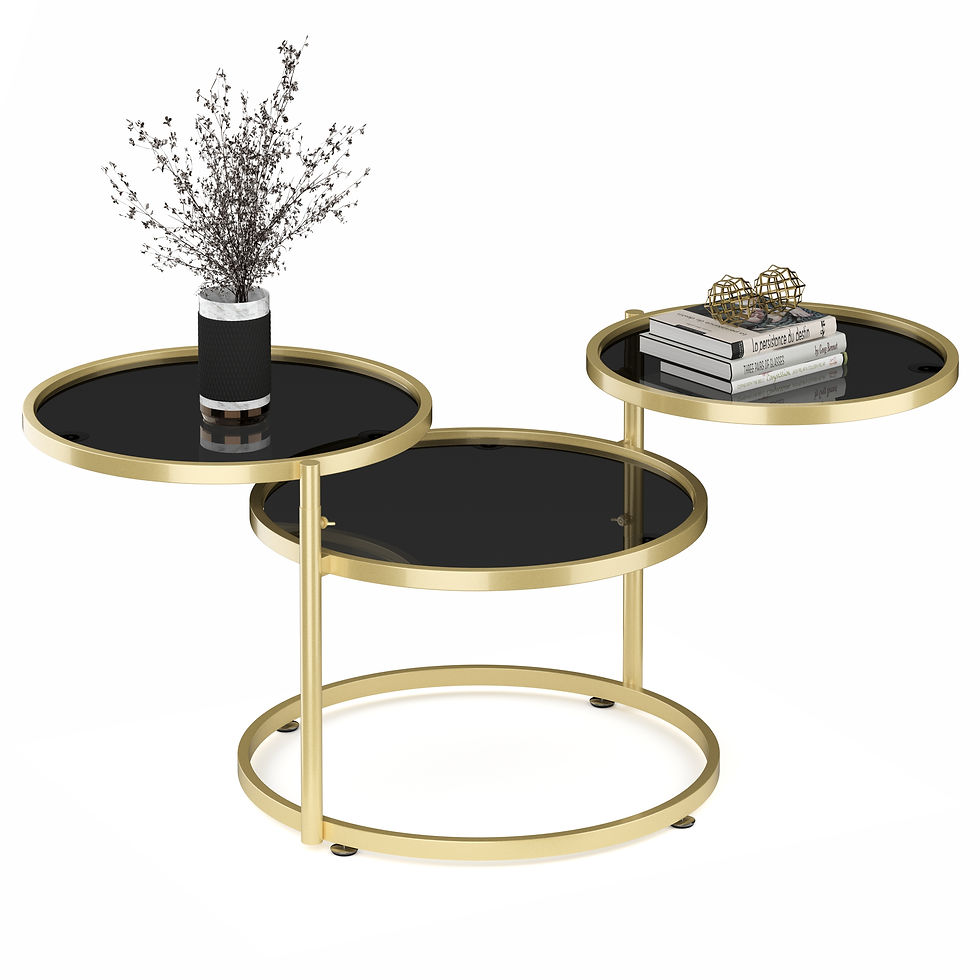 Beistelltisch LOREDANA rund 139 x 56 x 43 cm schwarz/gold