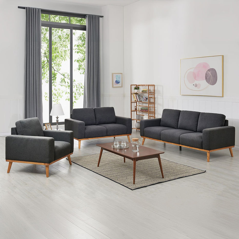 Sofa Set AMOR 3-teilig anthrazit