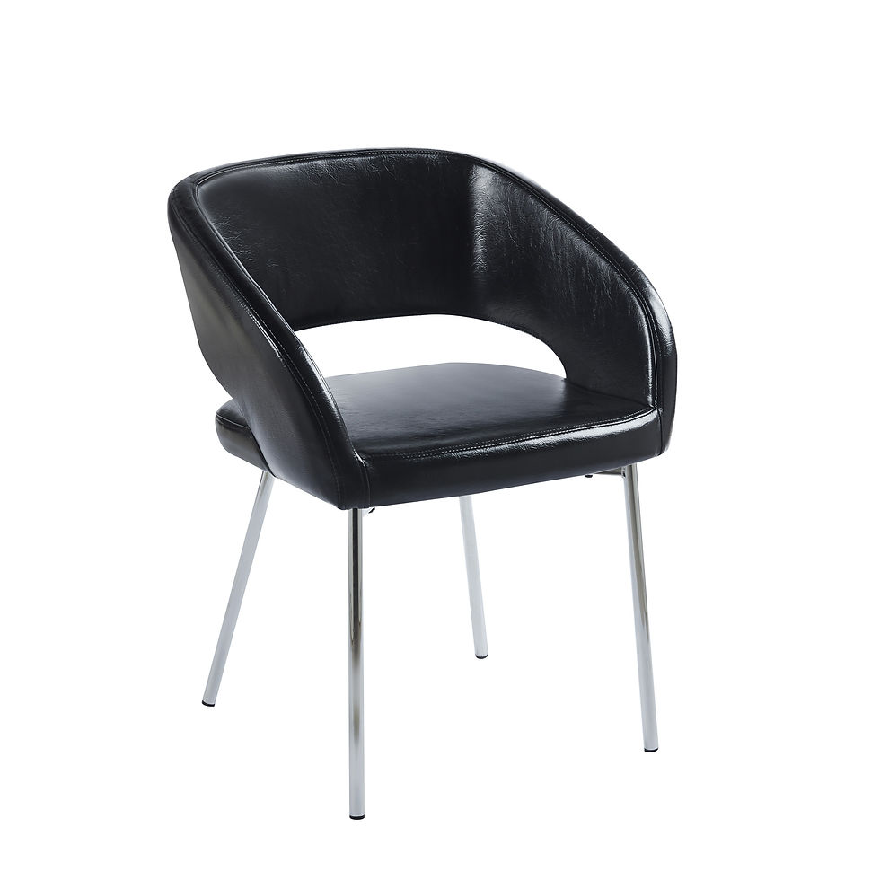 Esszimmerstuhl Leder FRANK schwarz