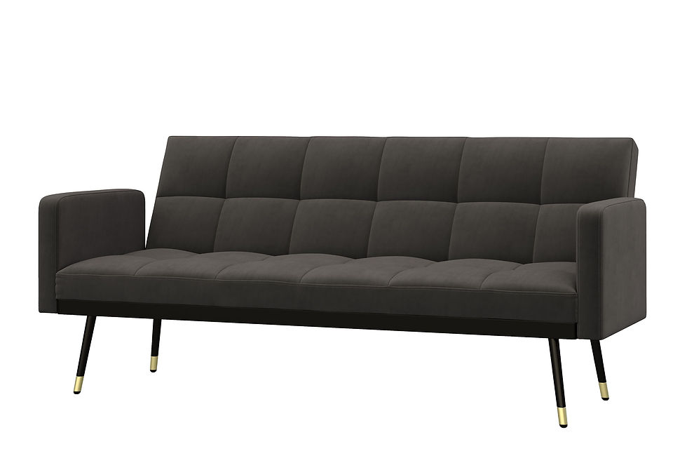 Schlafsofa Samt CALVIN anthrazit