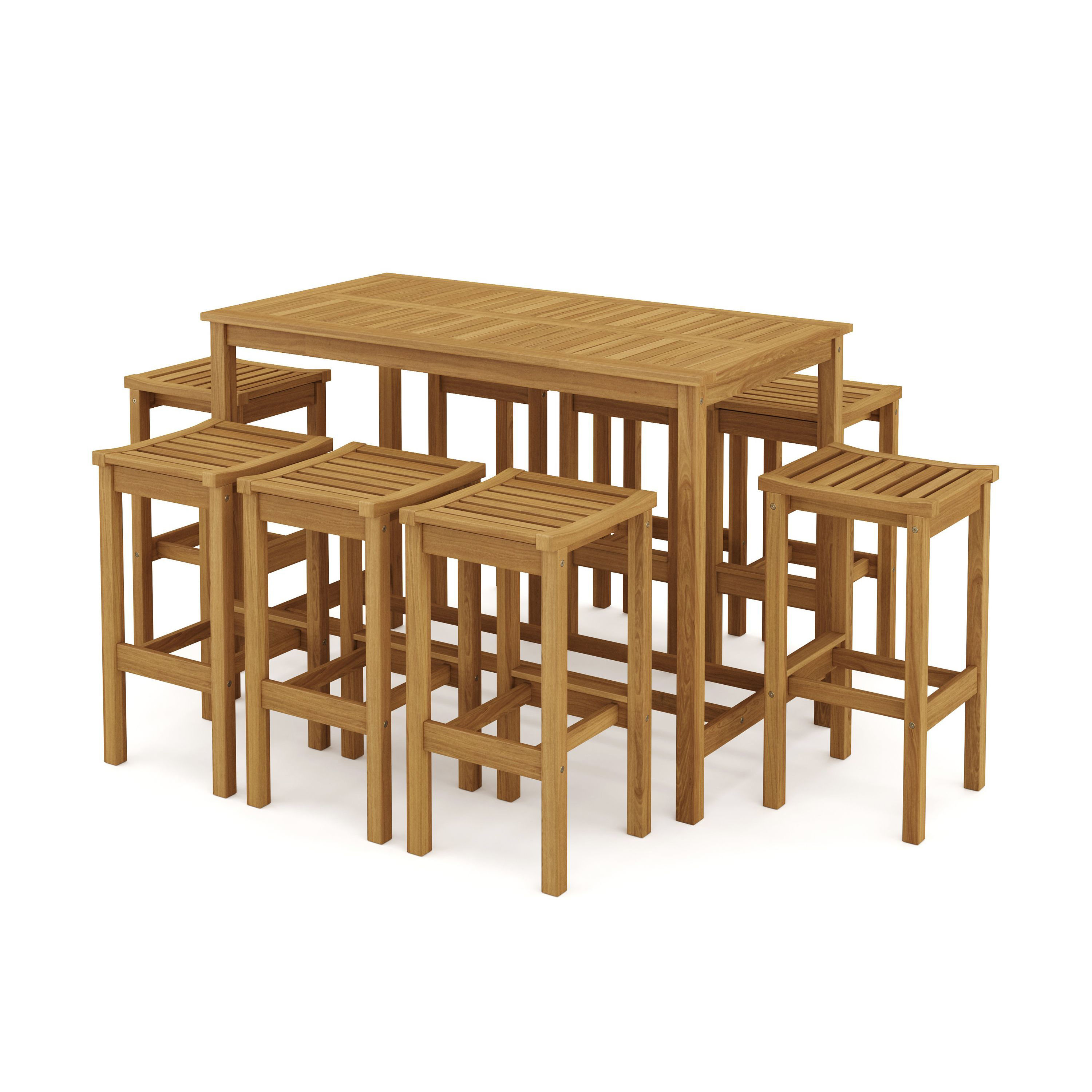 Gartenbar Set Holz ALHAMBRA 9-teilig