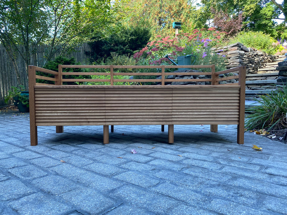 Modern handmade quartersawn white oak entryway bench