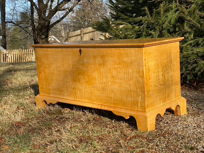 blanket chest, tiger maple