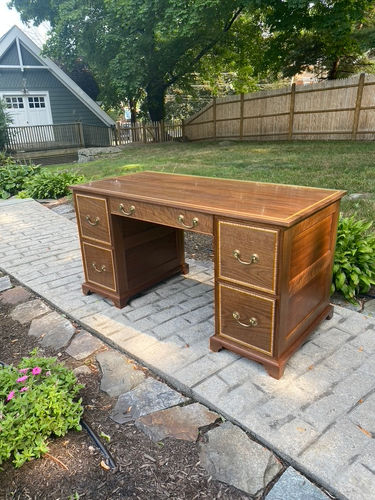 black walnut, partner's desk