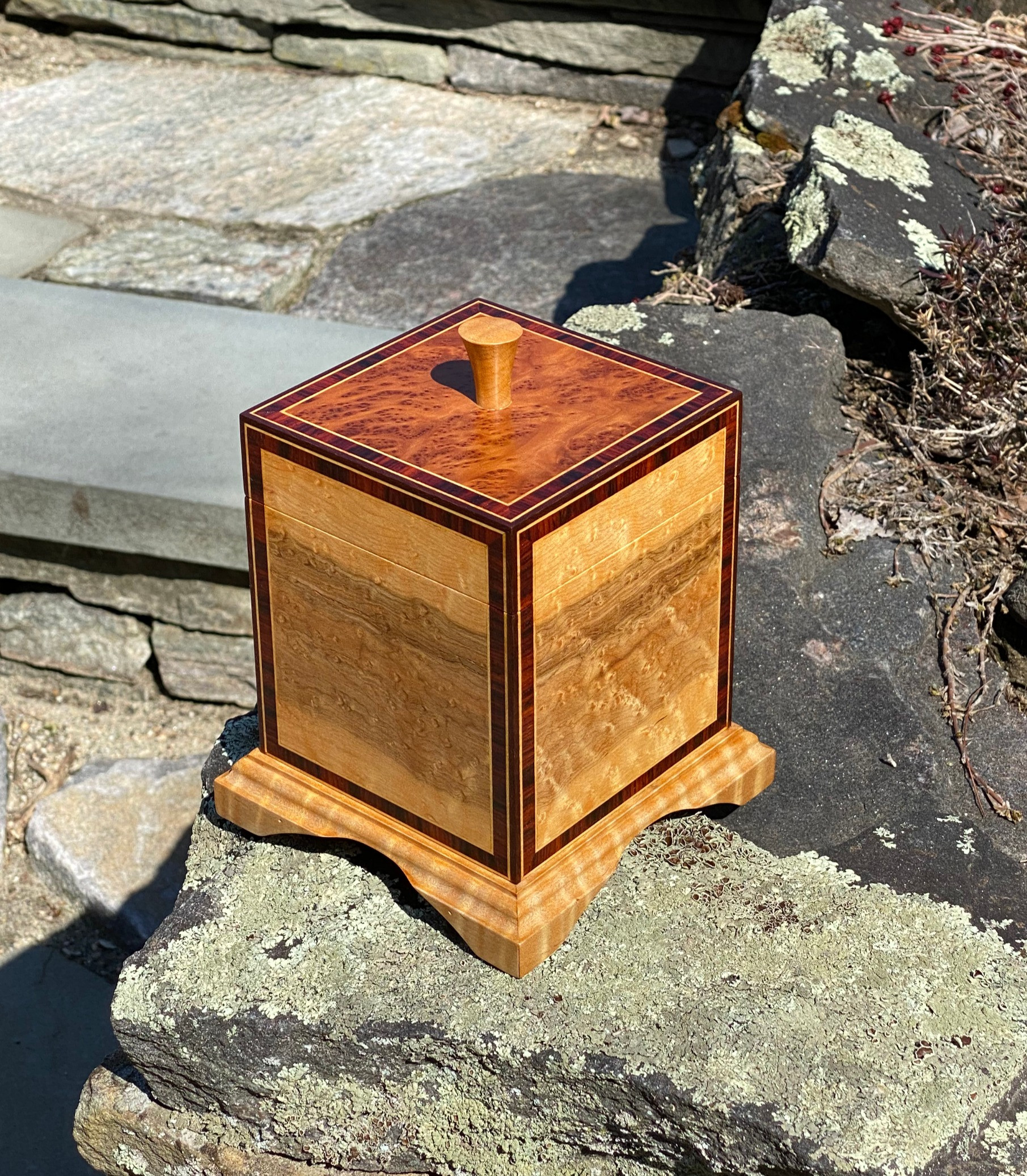 Small Figured Wood Valuables Box