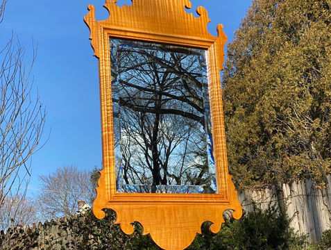 TIGER MAPLE QUEEN ANNE MIRROR