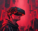 Virtual reality achieving goals for the future in shades of red and black.jpg