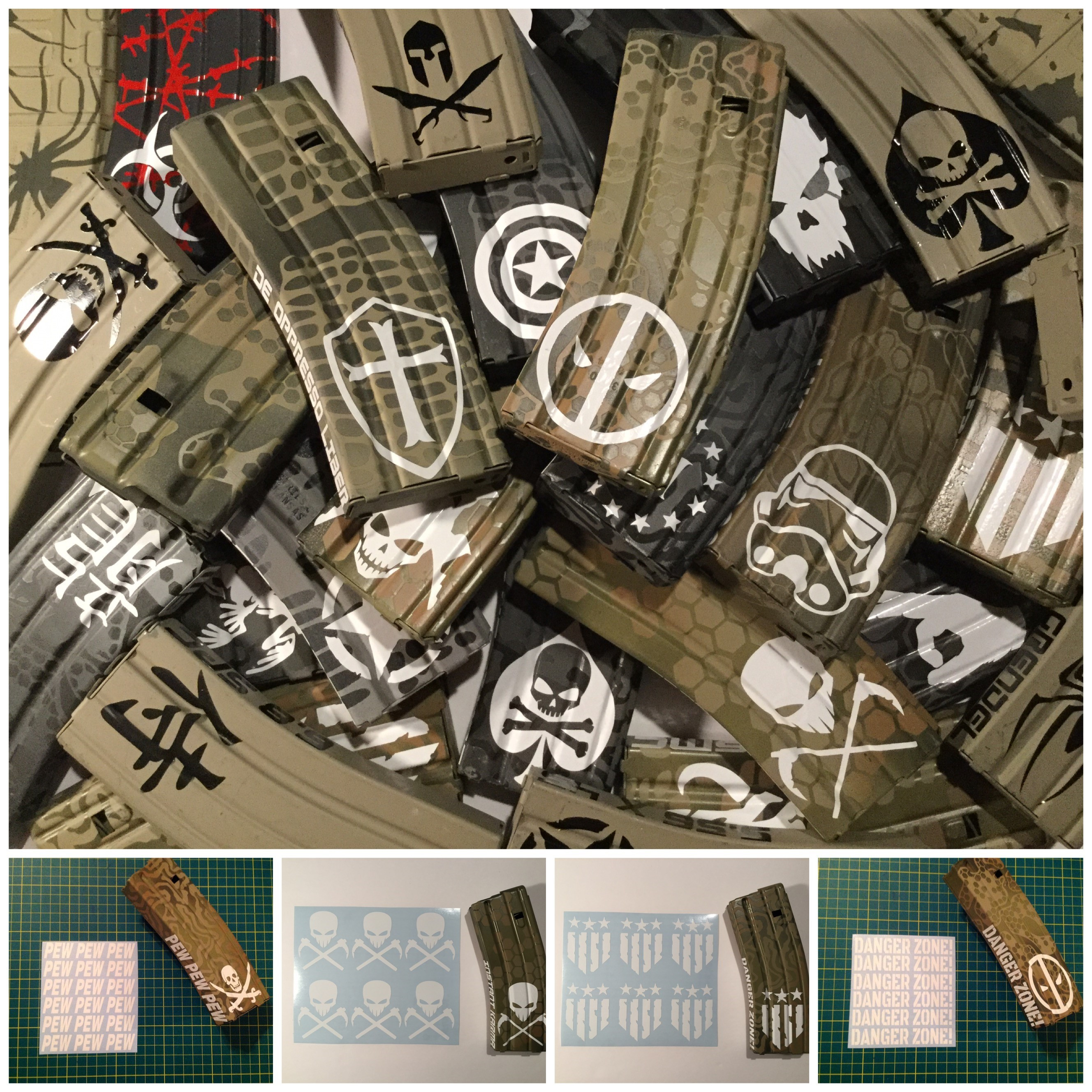 Stencil Vinyl Weapon Stickers