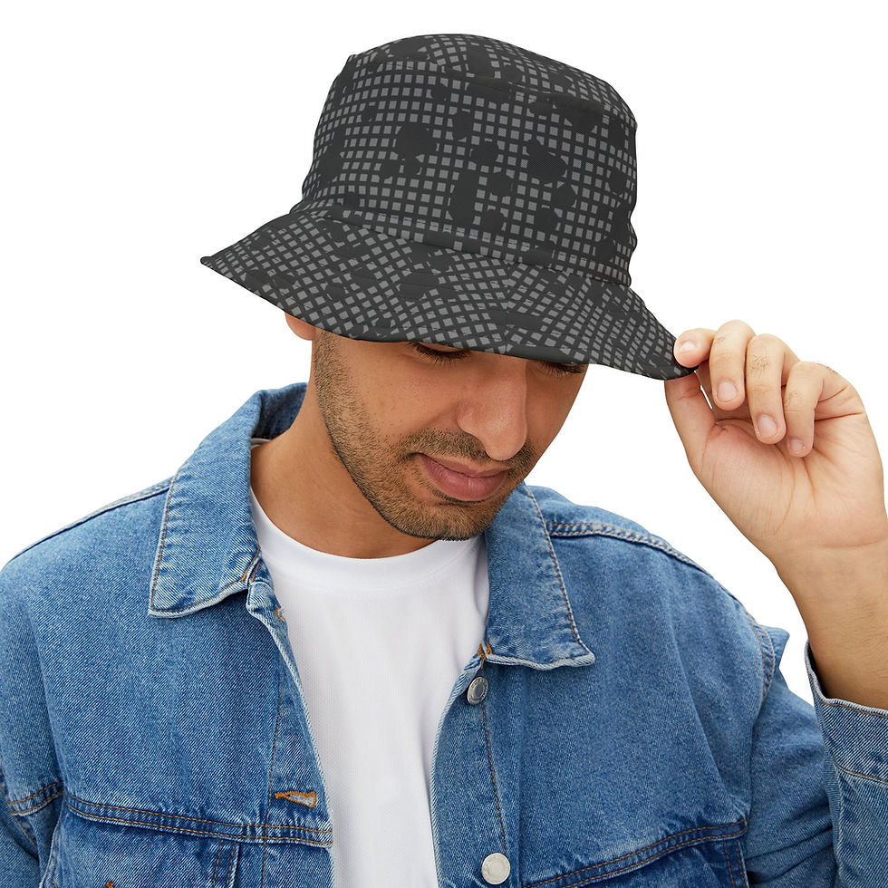 Desert Night Camo Black Pattern Bucket Hat 