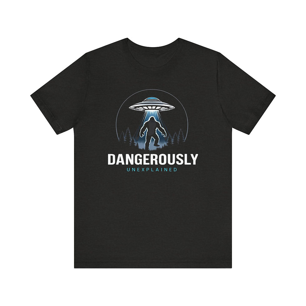 UFO Abducting Bigfoot Funny T Shirt, Dangerously Unexplained Brand