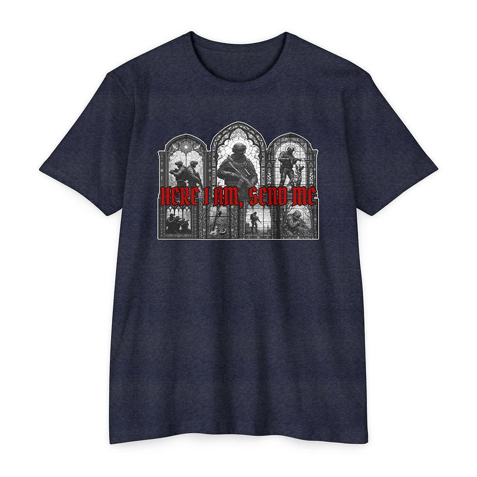 Here I Am Send me Stained Glass Operators (B&W version) Graphic T-Shirt