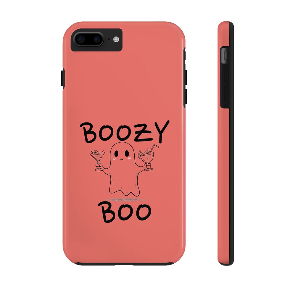 Boozy Boo Phone Case - Fun Design, Cute Ghost, Tough Phone Protection