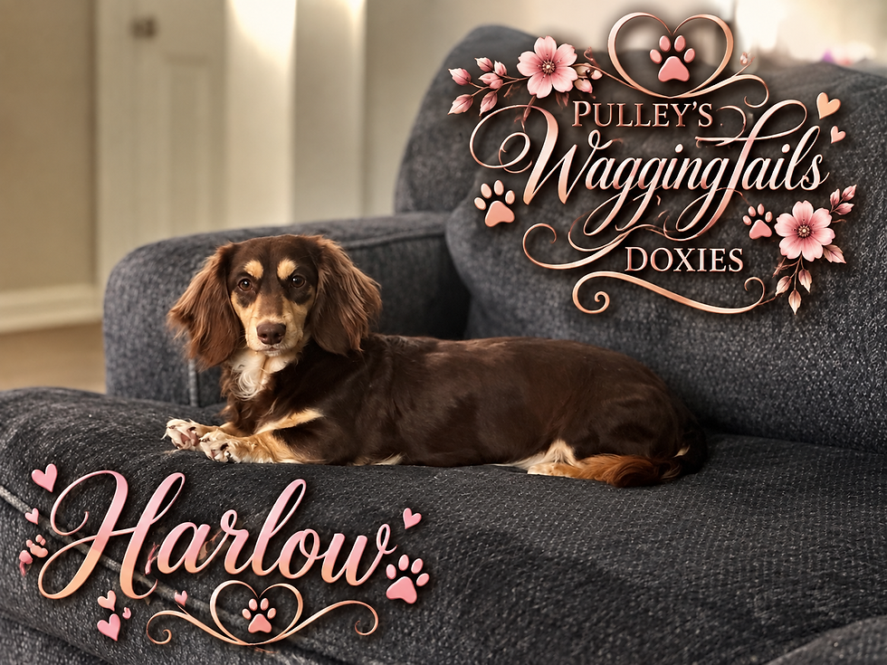 Harlow loves to sit on the couch