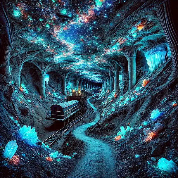 Sterling Hill Mining Museum with underground tunnels and fluorescent minerals.