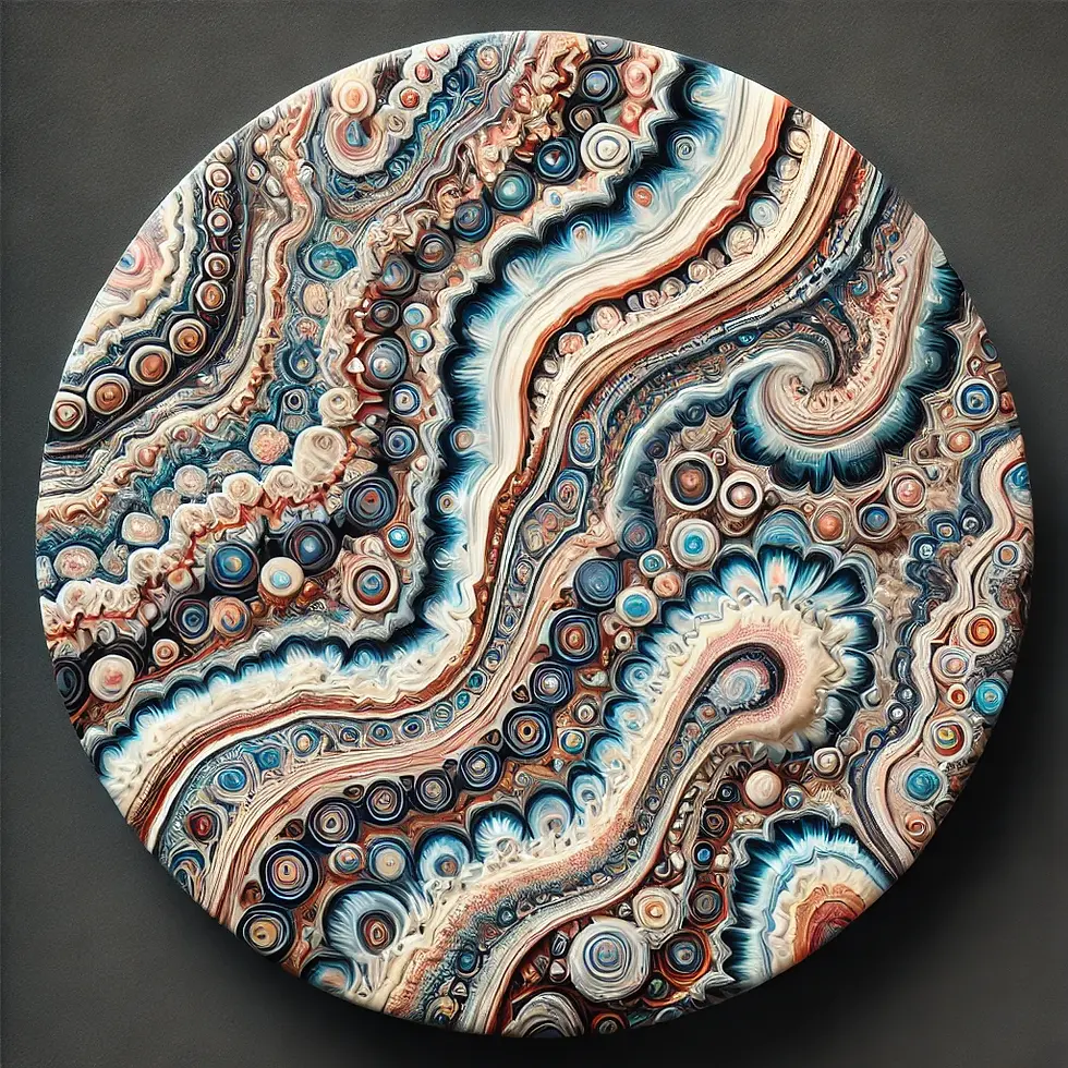 Crazy Lace Agate with intricate, colorful patterns.