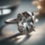 Herkimer diamond jewelry, such as a ring or pendant, showcasing the crystal's natural clarity and faceting, set in silver or gold. Soft lighting enhances the gemstone's sparkle, highlighting the elegance and versatility of Herkimer diamonds in wearable pieces.