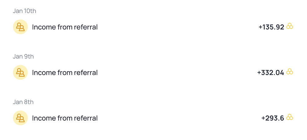 Income from referrals