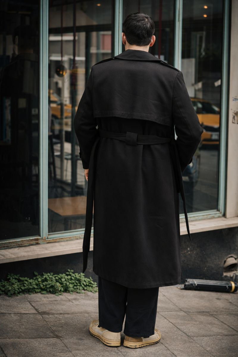 Thumbnail: Unisex trenchcoat met retro-ontwerp