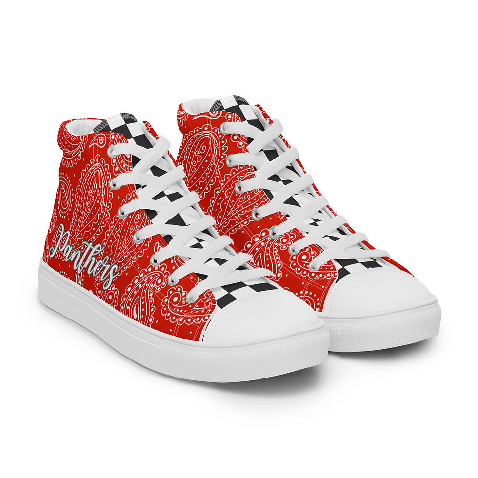 Thumbnail: Panthers Paisley Women’s High Top Canvas Shoes