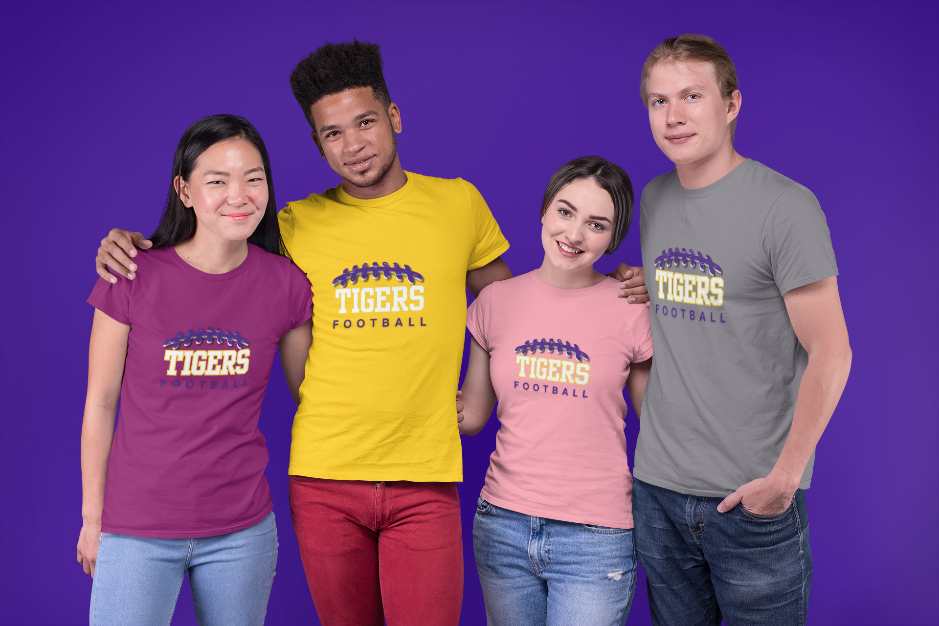 Tigers Football Bella Canvas Unisex Tee