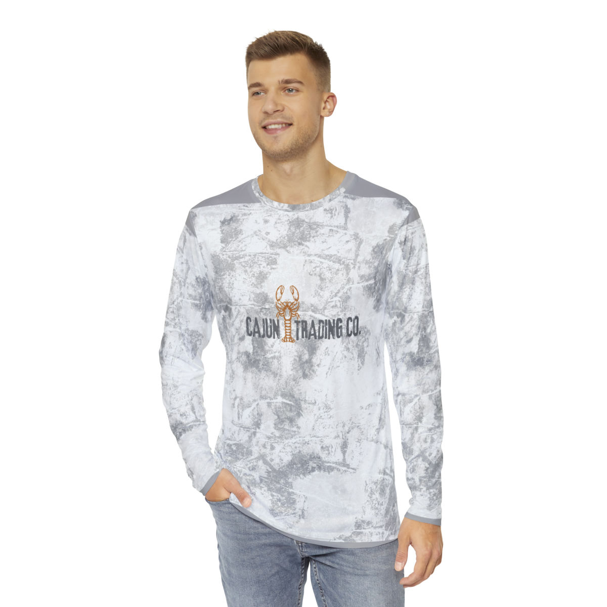 Cajun Trading Company - Grey and White Marble Men's Shirt