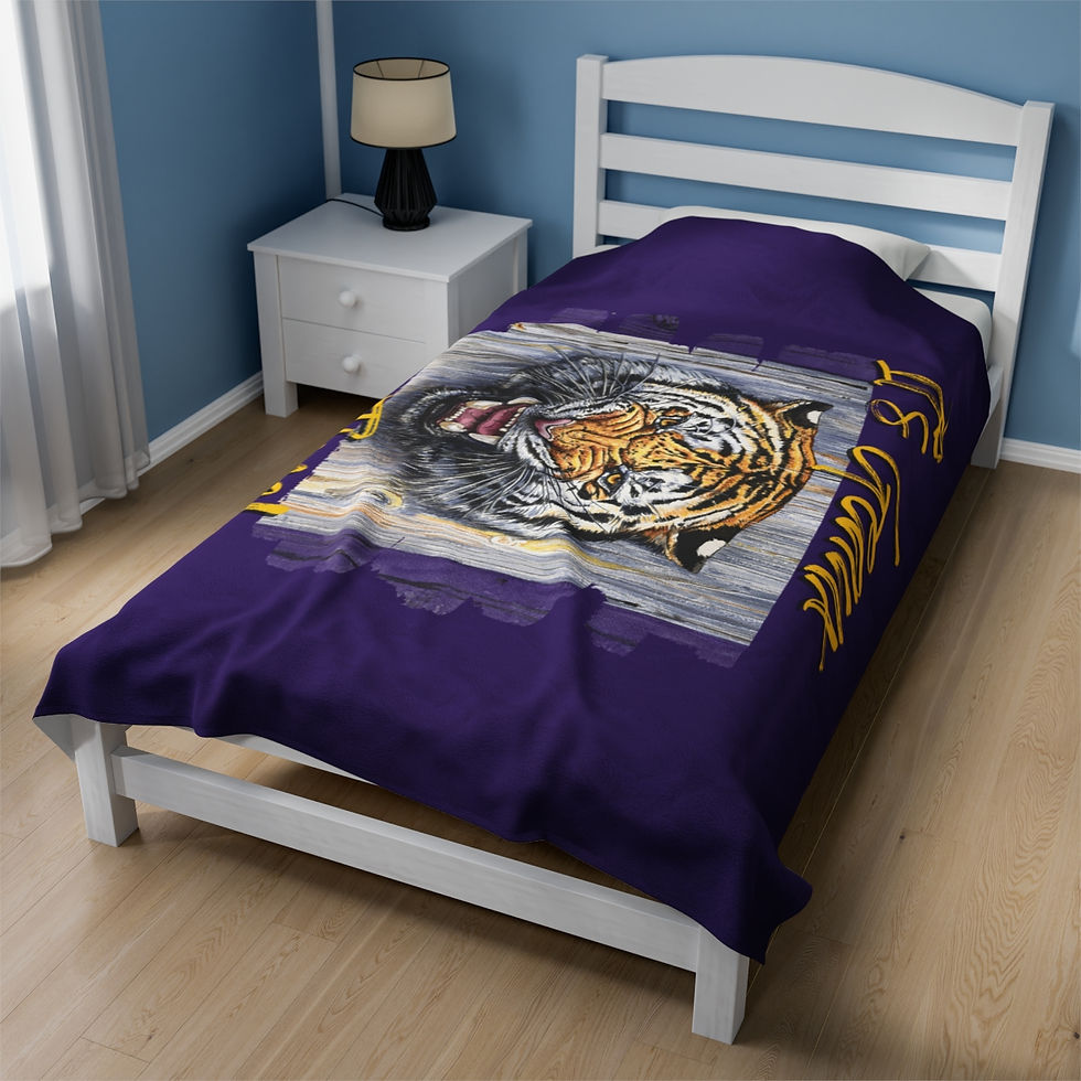 Thumbnail: Craig Routh Tiger Roar Velveteen Plush Blanket