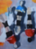 Their Shadows, 2024. Olio su tela, 120x90 cm.