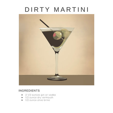 Dirty Martini silk pocket square made from 100% silk and hand rolled edges.