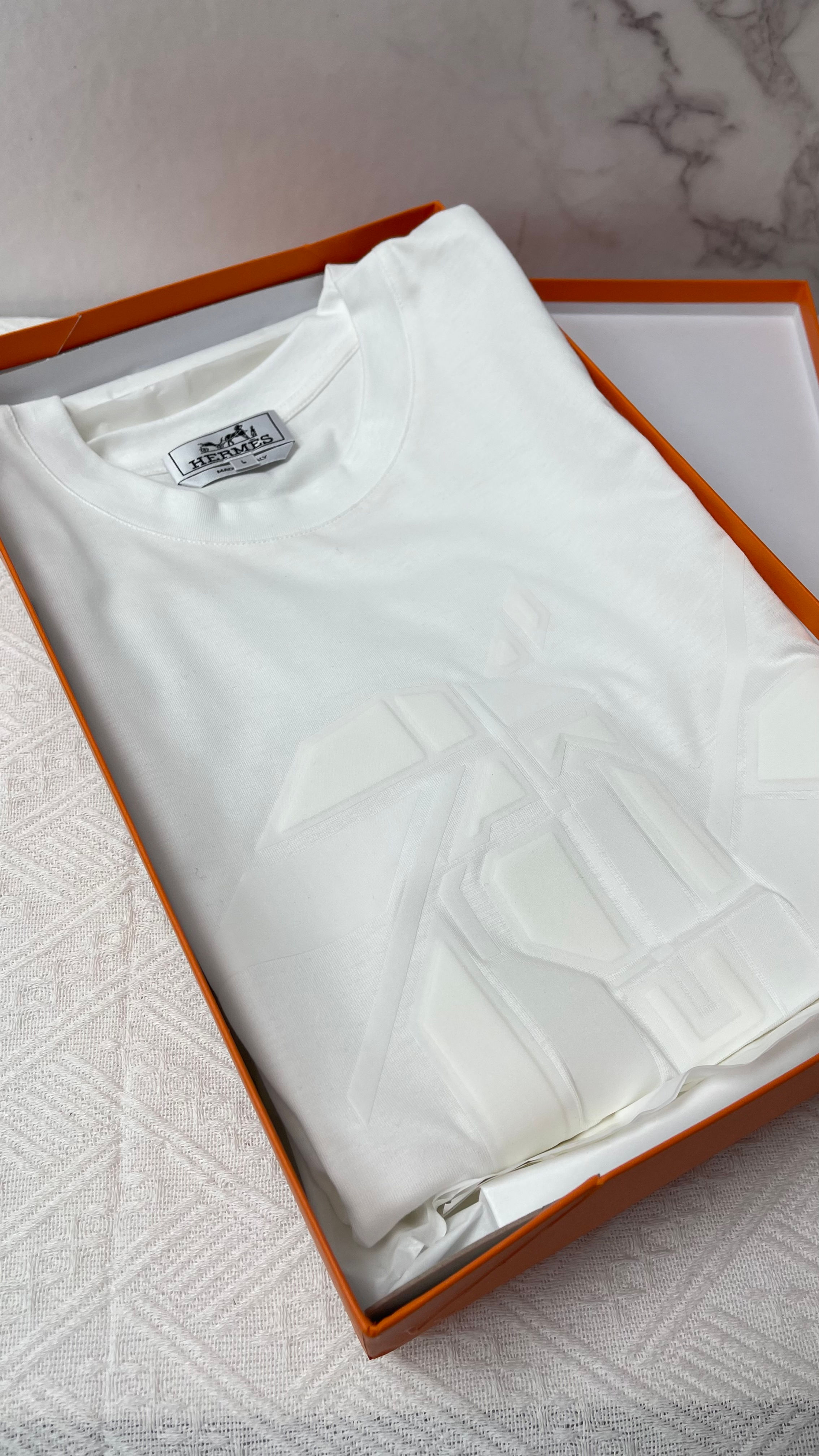 Hermes Mens White t-shrit