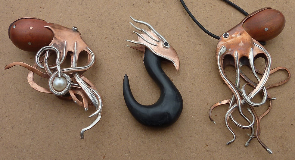 Dragon and two octopusses