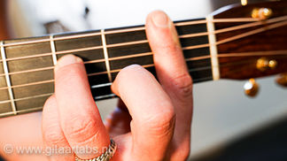 Ais - A#m7 akkoord gitaar