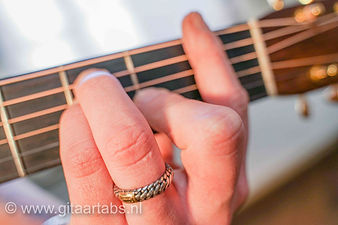 F akkoord gitaar vingerzettingen voorbeeld