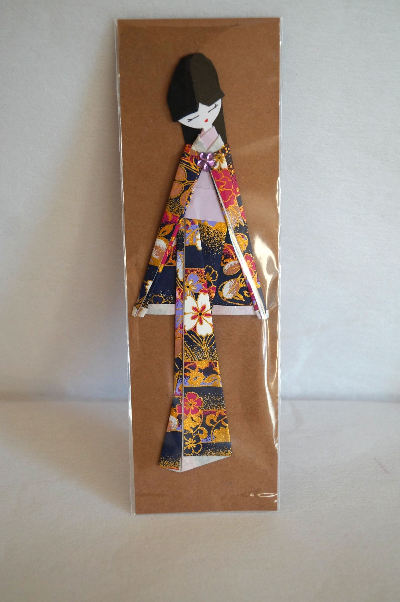 Marque-page japonais Geisha obi violet clair