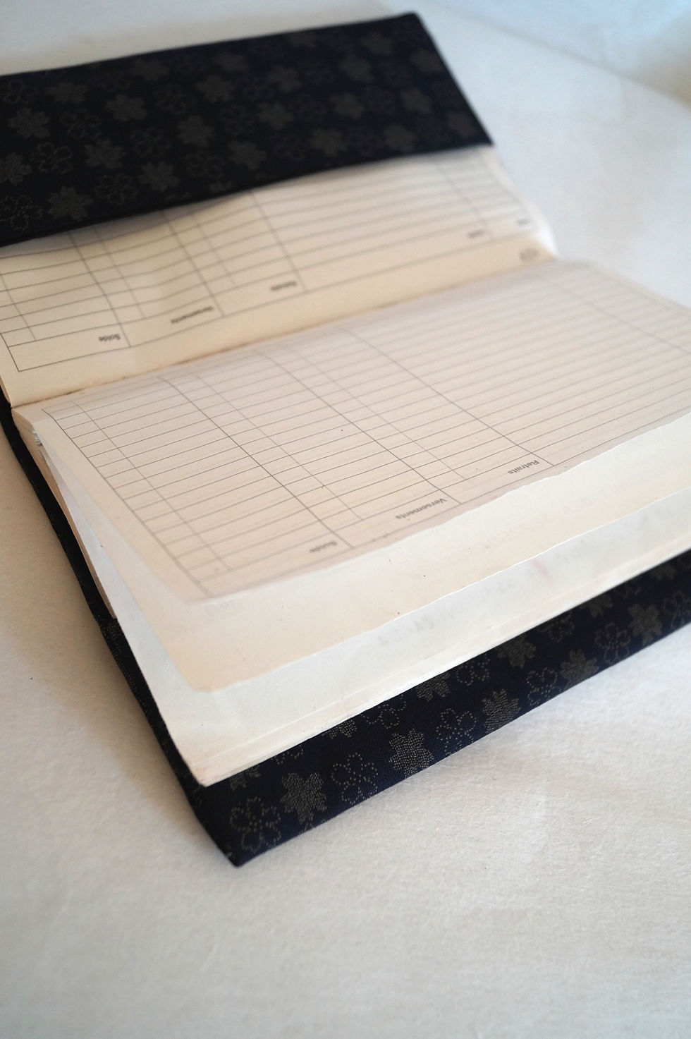 Miniature : Porte-chéquier FUYU en tissu japonais bleu motif sakura