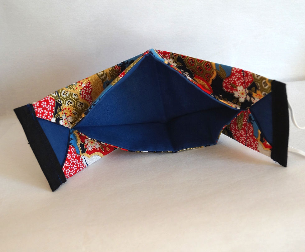 Miniature : Masque tissu japonais bleu Yuzen
