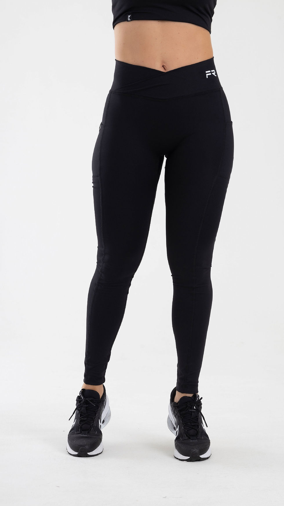 Miniatura: Leggings cross waist ruching negro focused FIBER