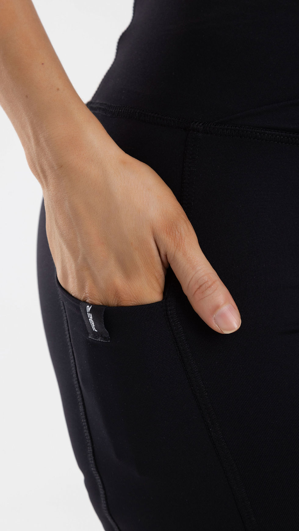 Miniatura: Leggings cross waist ruching negro focused FIBER