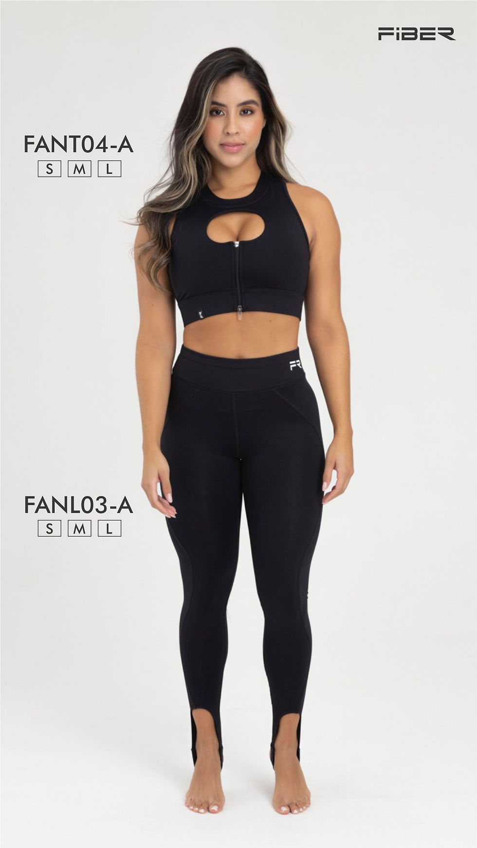 Miniatura: TOP MANGA SIZA ZIPPER NEGRO FANCY FIBER