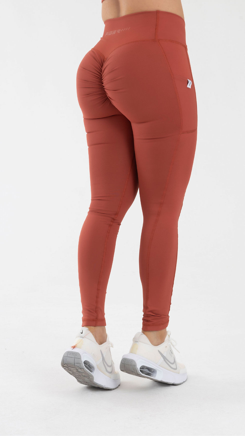 Thumbnail: Leggings cross waist ruching rojo focused FIBER