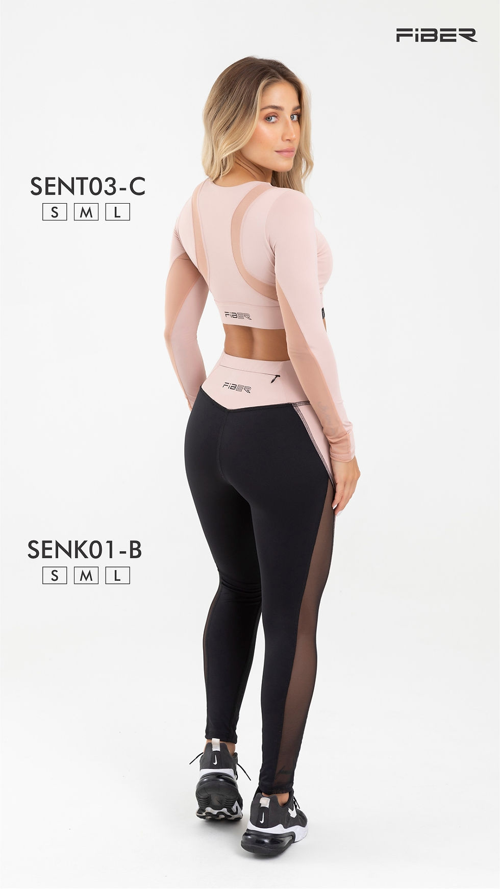 Miniatura: TOP MANGA LARGA ROSA LOGO FIBER SENSORY