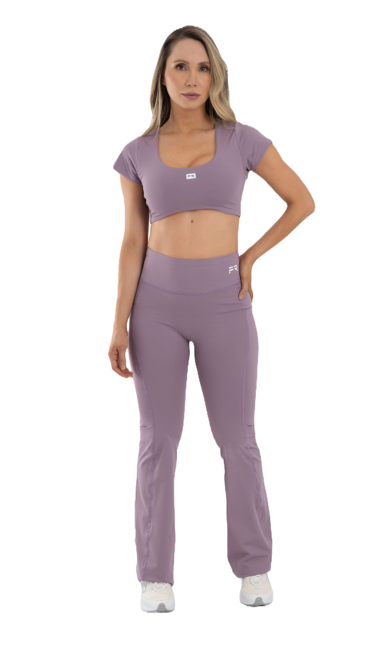 Leggings bota ancha mora malva focused FIBER