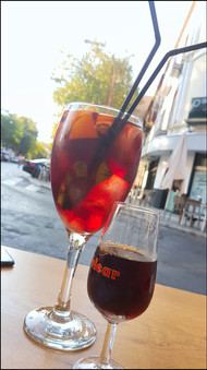 journeys and scorpions travelblog | Spain-Andalusia, Sevilla-Bar Arenal Ventura-Tortilla Jamon, Lomo Bacon Quesoy, Burguer Queso y, Sangria and Oloroso Sherry