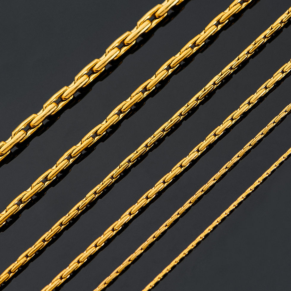 Thumbnail: Noble Stainless Steel Gold Color Link Chain Waterproof Choker Necklace High Qual