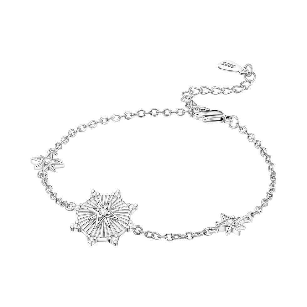 Thumbnail: 925 Sterling Silver Inlaid Zircon I8K Gold Chain Bracelet Luxury Fine Jewelry fo