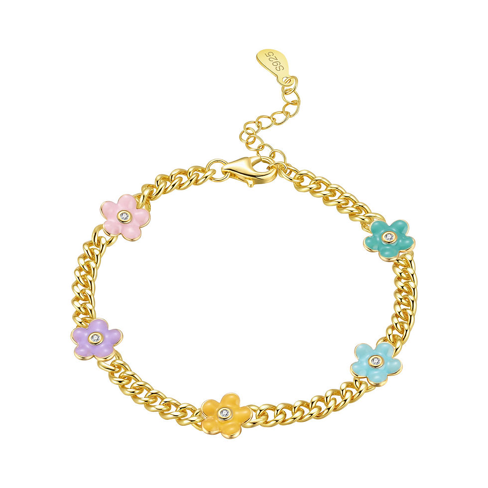 Thumbnail: 925 Sterling Silver Inlaid Zircon I8K Gold Chain Bracelet Luxury Fine Jewelry fo