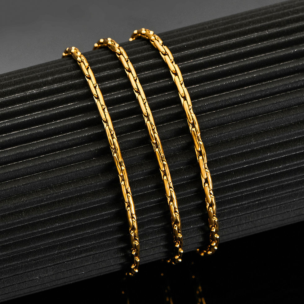 Thumbnail: Noble Stainless Steel Gold Color Link Chain Waterproof Choker Necklace High Qual