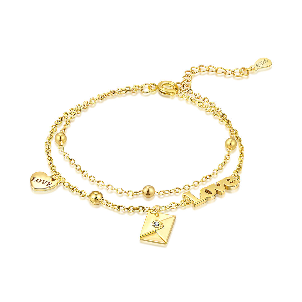 Thumbnail: 925 Sterling Silver Inlaid Zircon I8K Gold Chain Bracelet Luxury Fine Jewelry fo